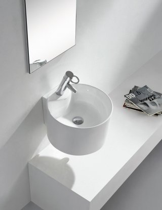 lavabo rotondo Hamburg di Bathco senza troppopieno con diametro di 40 cm lavabo rotondo Hamburg di Bathco senza troppopieno con diametro di 40 cm