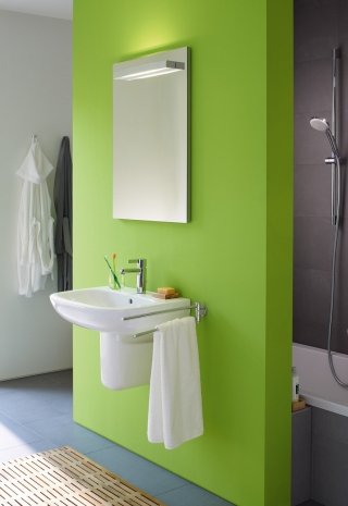 lavabo a semicolonna bianco D-Code di Duravit. Misura L 60 x P 46 cm lavabo a semicolonna bianco D-Code di Duravit. Misura L 60 x P 46 cm