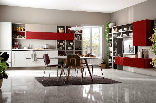 La parete attrezzata di Tablet.Go di Veneta Cucine è coordinata con le basi e i pensili della zona cucina: le ante sono in Laccato Rosso Ciliegia e spiccano accanto a quelle delle basi in Link Rovere Bianco. Prezzo su richiesta. www.venetacucine.com La parete attrezzata di Tablet.Go di Veneta Cucine è coordinata con le basi e i pensili della zona cucina: le ante sono in Laccato Rosso Ciliegia e spiccano accanto a quelle delle basi in Link Rovere Bianco. Prezzo su richiesta. www.venetacucine.com