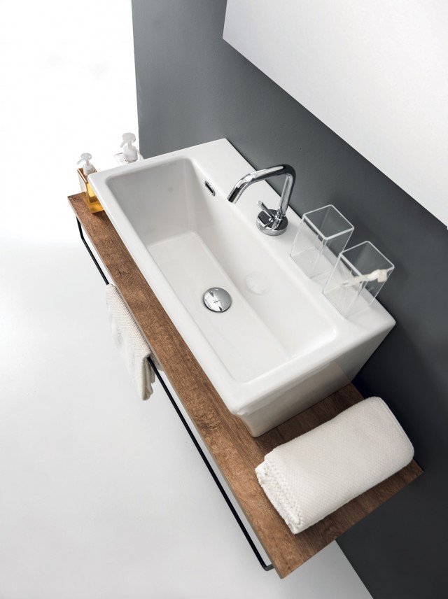 lavabo in ceramica bianca Block di Xilon lavabo in ceramica bianca Block di Xilon