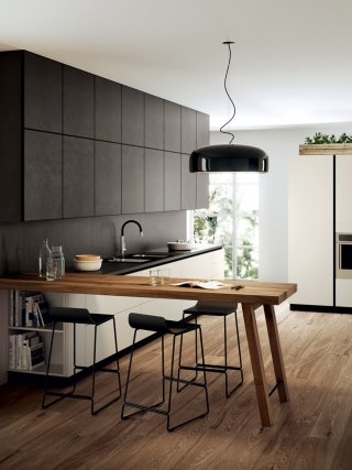 cucina lineare con ante senza maniglie rivestite Scenery di Scavolini cucina lineare con ante senza maniglie rivestite Scenery di Scavolini