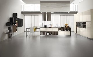cucina con ante in Mdf con rivestimento in Pvc nella finitura bianco larice Vivian di Mobilturi cucina con ante in Mdf con rivestimento in Pvc nella finitura bianco larice Vivian di Mobilturi