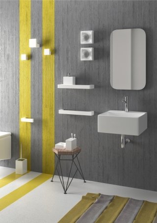 lavandino bagno sospeso monoforo Picnic di Regia dalla forma squadrata e con troppopieno in Quattrocast® bianco lavandino bagno sospeso monoforo Picnic di Regia dalla forma squadrata e con troppopieno in Quattrocast® bianco
