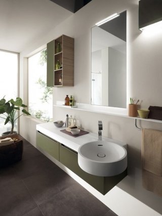 lavandino bagno integrato nel piano, collezione Idro di Scavolini Bathrooms lavandino bagno integrato nel piano, collezione Idro di Scavolini Bathrooms
