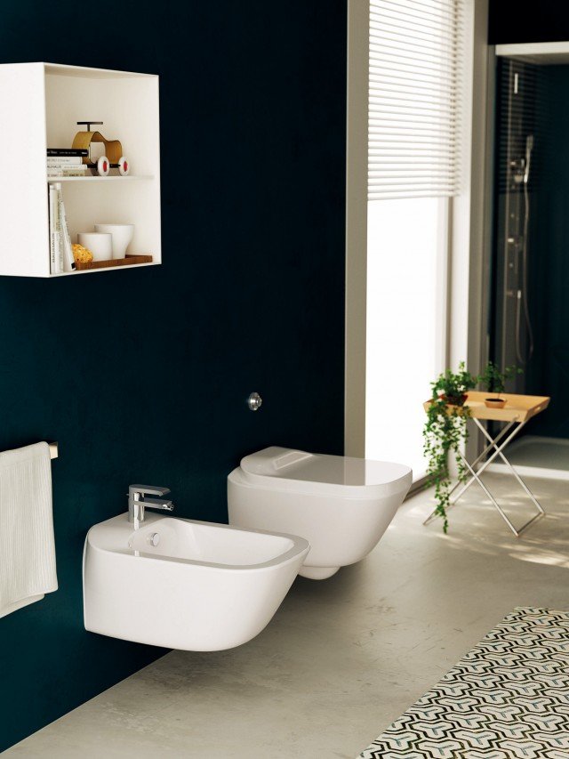 bidet e water sospesi collezione Nauha di Teuco in ceramica bianca bidet e water sospesi collezione Nauha di Teuco in ceramica bianca