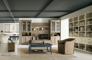 Complementi 46 di Scandola è una composizione dal sapore classico: è interamente realizzata in abete massello nella tonalità visone ed è caratterizzata da ampi contenitori e vetrine intervallati tra loro da una boiserie con mensole e basi basse con cassetti che fungono anche da porta-tv. Misura L 375 x P 61 x H 235 cm. La boiserie retro Tv misura 183 cm, prezzo 236,68 euro. www.scandolamobili.it Complementi 46 di Scandola è una composizione dal sapore classico: è interamente realizzata in abete massello nella tonalità visone ed è caratterizzata da ampi contenitori e vetrine intervallati tra loro da una boiserie con mensole e basi basse con cassetti che fungono anche da porta-tv. Misura L 375 x P 61 x H 235 cm. La boiserie retro Tv misura 183 cm, prezzo 236,68 euro. www.scandolamobili.it