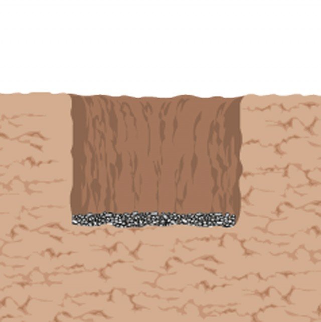 Scavare una buca della profondità di circa 50 cm di larghezza e 50 cm di profondità e aggiungere sul fondo uno strato di 5-10 cm di argilla espansa, ghiaia o altro materiale grossolano. Il terriccio di scavo deve essere appoggiato su un sacco a lato della buca e quindi arricchito con stallatico e/o compost ben maturi. Scavare una buca della profondità di circa 50 cm di larghezza e 50 cm di profondità e aggiungere sul fondo uno strato di 5-10 cm di argilla espansa, ghiaia o altro materiale grossolano. Il terriccio di scavo deve essere appoggiato su un sacco a lato della buca e quindi arricchito con stallatico e/o compost ben maturi.
