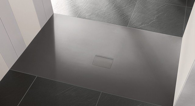 piatto doccia Squaro Infinity di Villeroy & Boch in Quaryl® di colore nero piatto doccia Squaro Infinity di Villeroy & Boch in Quaryl® di colore nero