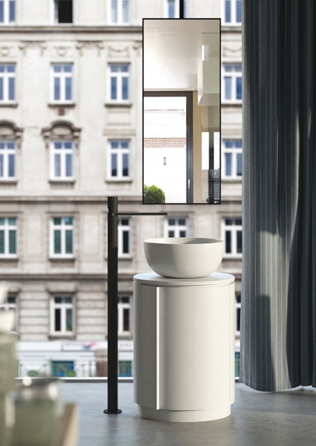 mobile lavabo tondo a libera installazione Tiberino di Cielo in legno mobile lavabo tondo a libera installazione Tiberino di Cielo in legno