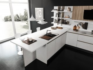 cucina con top penisola Charme 37 di Febal Casa cucina con top penisola Charme 37 di Febal Casa