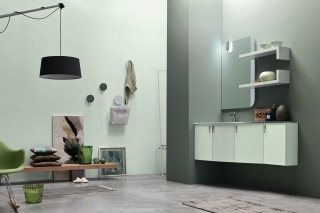 composizione bagno ARC 1506018 e.Ly 56 di Arcom, in Laccato Germoglio e Thè Verde opaco composizione bagno ARC 1506018 e.Ly 56 di Arcom, in Laccato Germoglio e Thè Verde opaco