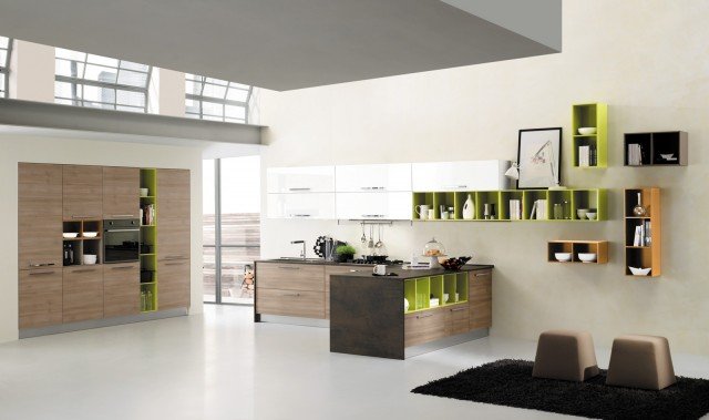 Ante in Mdf con rivestimento in Pvc colore verde per Gaia di Mobilturi Ante in Mdf con rivestimento in Pvc colore verde per Gaia di Mobilturi