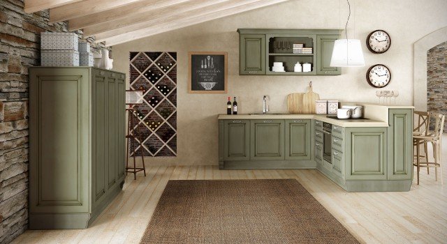 cucina colorazione Verde Nilo e dallo stile rétro Athena di Berloni cucina colorazione Verde Nilo e dallo stile rétro Athena di Berloni