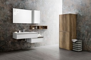 specchio per bagno composizione Movida di Cerasa, retroilluminato a LED specchio per bagno composizione Movida di Cerasa, retroilluminato a LED