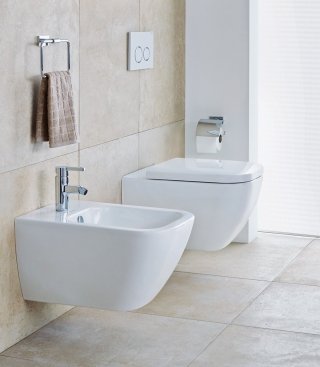 wc e bidet sospesi Happy D.2 di Duravit in ceramica bianca wc e bidet sospesi Happy D.2 di Duravit in ceramica bianca