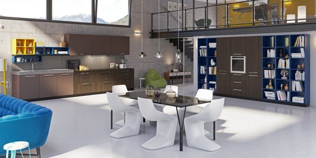 cucina che si apre sul soggiorno Rodi di Del Tongo cucina che si apre sul soggiorno Rodi di Del Tongo