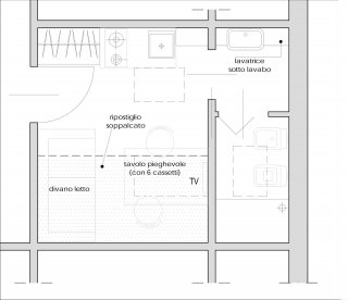Pianta  monolocale Pianta  monolocale