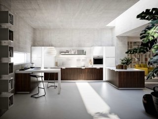 cucina tradizionale in legno di rovere smoke Lux di Snaidero cucina tradizionale in legno di rovere smoke Lux di Snaidero