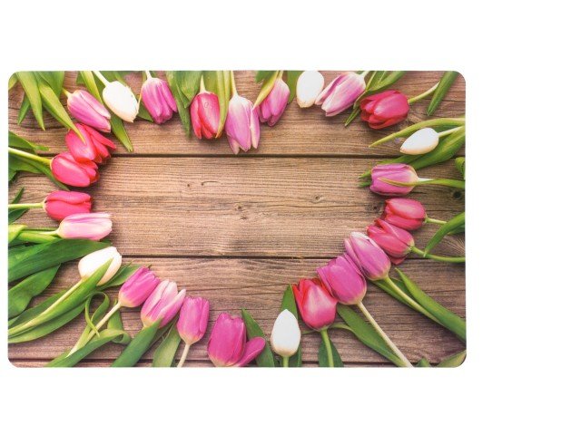 7. La tovaglietta di Home-Pengo è in polipropilene con un romantico decoro floreale di tulipani nei toni del rosa e del verde. Misura L 43 x P 28 cm. Prezzo 1,25 euro. www.pengospa.it 7. La tovaglietta di Home-Pengo è in polipropilene con un romantico decoro floreale di tulipani nei toni del rosa e del verde. Misura L 43 x P 28 cm. Prezzo 1,25 euro. www.pengospa.it