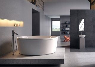 vasca Pearl di Glass 1989 modello freestanding da centro stanza vasca Pearl di Glass 1989 modello freestanding da centro stanza