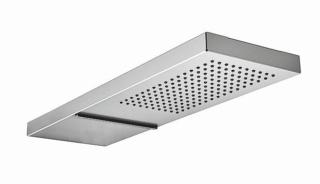 Forma squadrata per il
soffione Joy S+C di Relax
(www.relaxsrl.com), realizzato
in acciaio lucido o satinato, bianco o nero. Offre anche
un getto d’acqua a cascata, per massaggiare la zona cervicale. Misura L 50 x P 16 cm. Lucido costa 944 euro. Forma squadrata per il
soffione Joy S+C di Relax
(www.relaxsrl.com), realizzato
in acciaio lucido o satinato, bianco o nero. Offre anche
un getto d’acqua a cascata, per massaggiare la zona cervicale. Misura L 50 x P 16 cm. Lucido costa 944 euro.