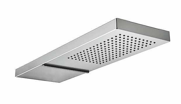 Forma squadrata per il
soffione Joy S+C di Relax
(www.relaxsrl.com), realizzato
in acciaio lucido o satinato, bianco o nero. Offre anche
un getto d’acqua a cascata, per massaggiare la zona cervicale. Misura L 50 x P 16 cm. Lucido costa 944 euro. Forma squadrata per il
soffione Joy S+C di Relax
(www.relaxsrl.com), realizzato
in acciaio lucido o satinato, bianco o nero. Offre anche
un getto d’acqua a cascata, per massaggiare la zona cervicale. Misura L 50 x P 16 cm. Lucido costa 944 euro.