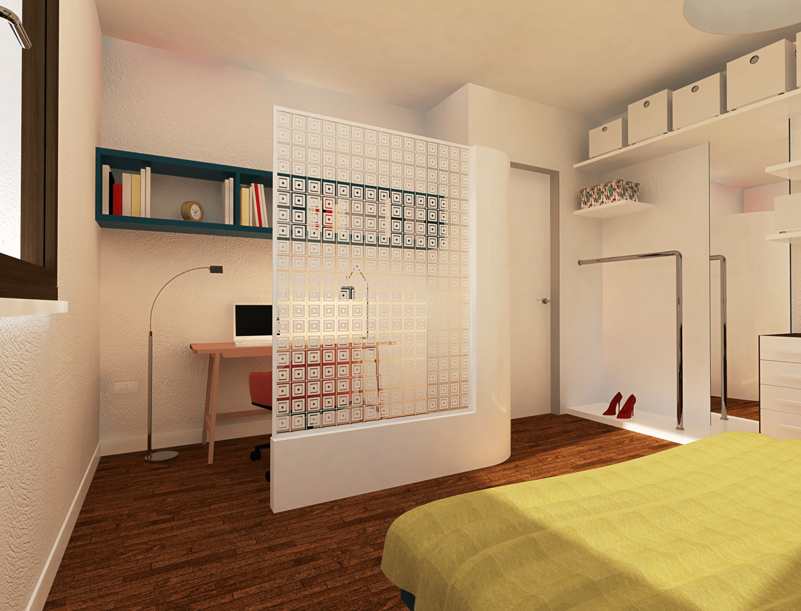 Ricavare lo studio in camera creando un angolo separato for Camera da letto e studio