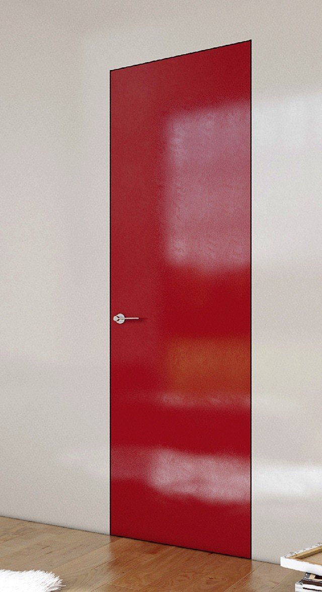 porta a battente rossa con cerniere regolabili Filomuro® di Mito porta a battente rossa con cerniere regolabili Filomuro® di Mito