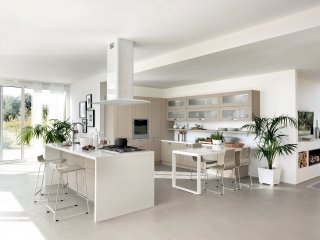 cucina con pensili in vetro Open di Scavolini cucina con pensili in vetro Open di Scavolini
