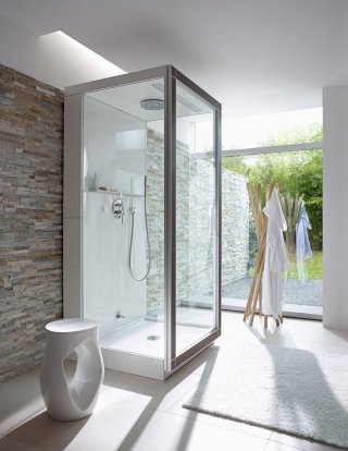 cabina doccia completa di bagno turco St. Trop di Duravit dalle forme squadrate cabina doccia completa di bagno turco St. Trop di Duravit dalle forme squadrate