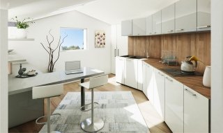 progetto 3D cucina pianta irregolare progetto 3D cucina pianta irregolare