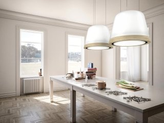 Summilux è la nuova cappa lampadario di Elica in vetro patinato e acciaio lucido a specchio. Le strip LED che consentono di modulare l’intensità della luce ambiente e il disco LED direzionato verso il piano cottura fanno sì che la luminosità sia protagonista unica della cucina. Regolabile con un comodo telecomando e arricchita da filtri odori altamente performanti e di facile rimozione, Summilux è dotata di sensori in grado di rilevare il tipo di cottura e la quantità di vapori emessi, calibrando così in modo ottimale il livello di aspirazione necessario. www.elica.it Summilux è la nuova cappa lampadario di Elica in vetro patinato e acciaio lucido a specchio. Le strip LED che consentono di modulare l’intensità della luce ambiente e il disco LED direzionato verso il piano cottura fanno sì che la luminosità sia protagonista unica della cucina. Regolabile con un comodo telecomando e arricchita da filtri odori altamente performanti e di facile rimozione, Summilux è dotata di sensori in grado di rilevare il tipo di cottura e la quantità di vapori emessi, calibrando così in modo ottimale il livello di aspirazione necessario. www.elica.it