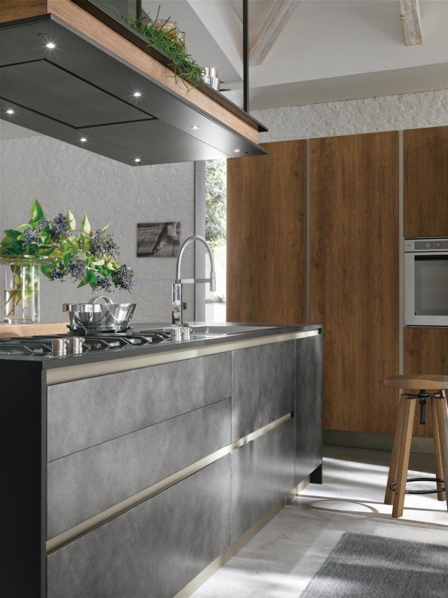 cucina con sistema di apertura Diagonal Infinity Diagonal di Stosa cucina con sistema di apertura Diagonal Infinity Diagonal di Stosa