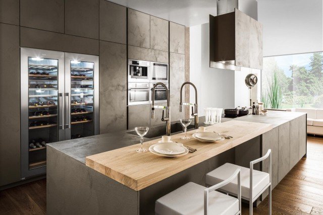 cucina in ecoresina grigio chiaro Opale di Arrex Le Cucine cucina in ecoresina grigio chiaro Opale di Arrex Le Cucine