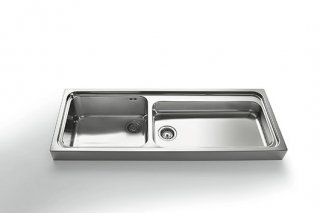lavello cucina appoggio in acciaio inox A8-5133/1V1V8 di Ales Inox con 2 vasche lavello cucina appoggio in acciaio inox A8-5133/1V1V8 di Ales Inox con 2 vasche
