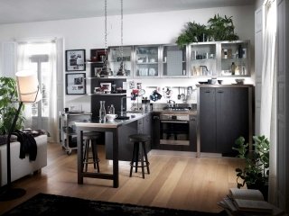 cucina ad angolo con penisola aperta sul living Diesel Social Kitchen di Scavolini cucina ad angolo con penisola aperta sul living Diesel Social Kitchen di Scavolini