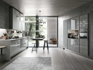 cucina grigia e ante in vetro opaco Aliant di Stosa Cucine cucina grigia e ante in vetro opaco Aliant di Stosa Cucine