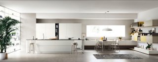 cucina e il soggiorno unito con Foodshelf di Scavolini cucina e il soggiorno unito con Foodshelf di Scavolini