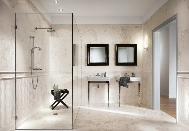 Bagno realizzato con la serie Roma Calacatta fap ceramiche Bagno realizzato con la serie Roma Calacatta fap ceramiche