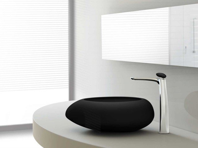 Rubinetto al piano Synergy Stone 95 per lavabo a catino, misura XXL Rubinetto al piano Synergy Stone 95 per lavabo a catino, misura XXL
