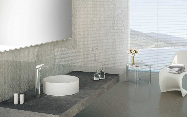 Rubinetto al piano Synergy Open 93 per lavabo a catino, misura XL Rubinetto al piano Synergy Open 93 per lavabo a catino, misura XL