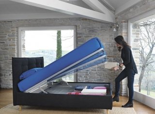 Letto contenitore Bob Capitonné di Noctis con Folding Box Automatic Letto contenitore Bob Capitonné di Noctis con Folding Box Automatic