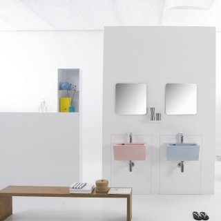 lavabo in ceramica Block 50 di Xilon rosa e blu lavabo in ceramica Block 50 di Xilon rosa e blu