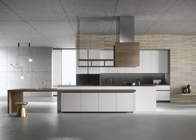 3. Look di Snaidero è una cucina senza tempo, con un design essenziale e volumi importanti. Le ante lisce, rigorose e squadrate, sono dotate di un sistema di apertura a gola che ne esalta la finitura in laccato opaco grigio Urano e di un elegante profilo inox. I piani di lavoro sono realizzati in granito nero satinato, il bancone e il rivestimento della cappa sono in legno di rovere Seppia. Prezzo su richiesta. www.snaidero.it 3. Look di Snaidero è una cucina senza tempo, con un design essenziale e volumi importanti. Le ante lisce, rigorose e squadrate, sono dotate di un sistema di apertura a gola che ne esalta la finitura in laccato opaco grigio Urano e di un elegante profilo inox. I piani di lavoro sono realizzati in granito nero satinato, il bancone e il rivestimento della cappa sono in legno di rovere Seppia. Prezzo su richiesta. www.snaidero.it