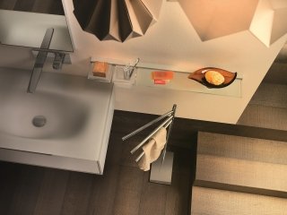 accessori per il bagno con fissaggio a click New Europe di Inda in vetro satinato accessori per il bagno con fissaggio a click New Europe di Inda in vetro satinato