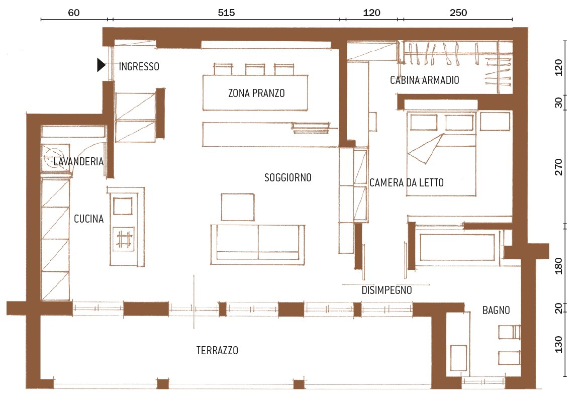 Una casa di 65 mq con volumi funzionali e originali quinte per ... Come dividere una casa di 60 mq