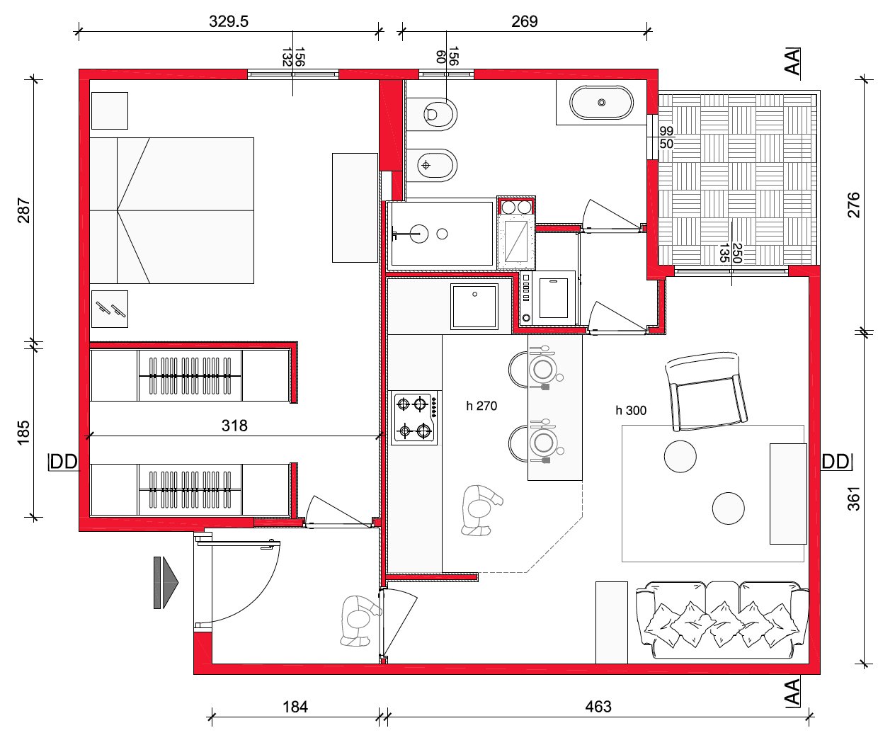 Mini casa: 47 mq ben sfruttati cose di casa Come fare una planimetria