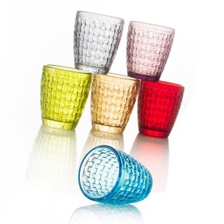 bicchieri per liquore vetro colorato Scubidu di Brandani bicchieri per liquore vetro colorato Scubidu di Brandani