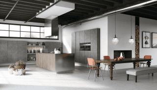 cucina industrial con finitura laccato metallo titanio Easy di Doimo Cucine cucina industrial con finitura laccato metallo titanio Easy di Doimo Cucine