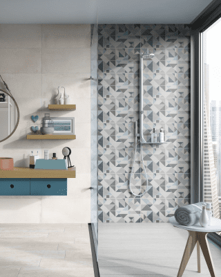 Rivestimento decoro Squary – Pavimento in legno bianco Amarcord 15x100 cm